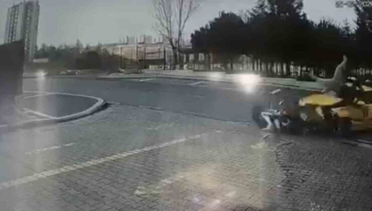 Başakşehir Kayaşehir’de taksi ile motosiklet kafa kafaya çarpıştı