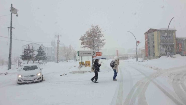 Başkale’de yoğun kar yağışı
