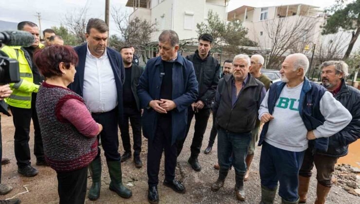 Başkan Tugay’dan Seferihisar’da yağıştan etkilenenlere yerinde destek