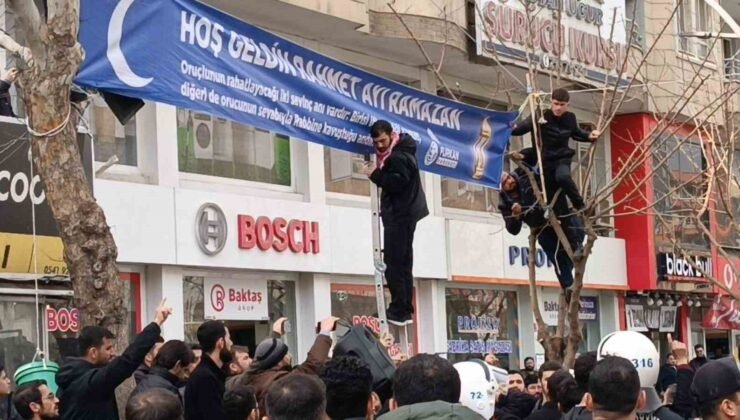 Batman’da pankart gerginliğinde 5 gözaltı