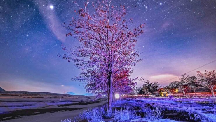 Bitlis’te kış geceleri yıldızlarla buluştu
