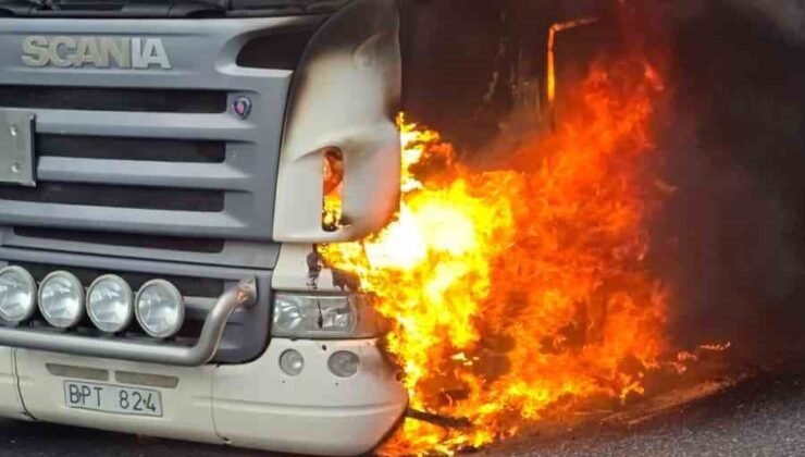 Bolu Dağı’nda tanker alev alev yandı