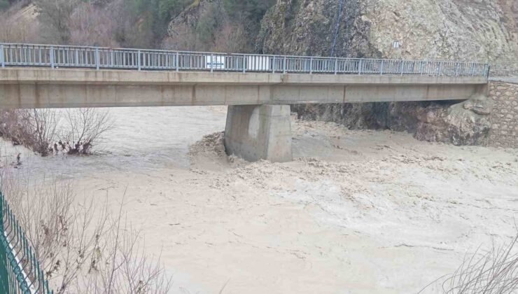 Denizli’de su seviyesi artan derelerde köprüler zarar gördü