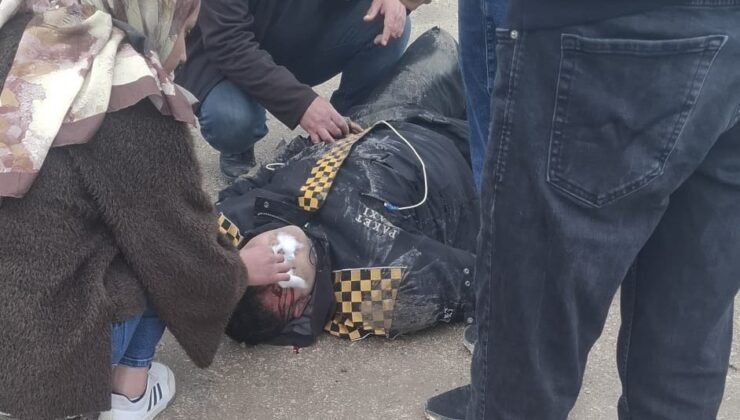 Devrilen motosikletin sürücüsü yaralandı