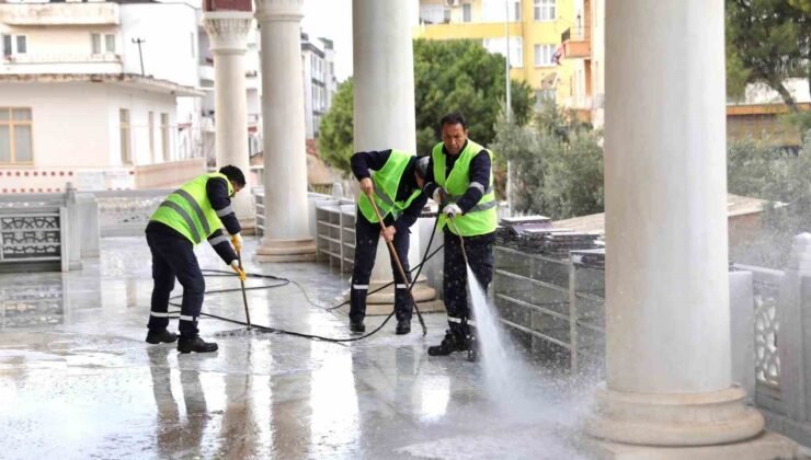 Didim’deki camilerde Ramazan ayı öncesi temizlik çalışmaları yoğunlaştırıldı