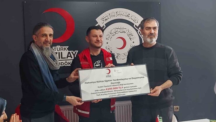 Erzurumlu hanımlardan Gazze’ye destek