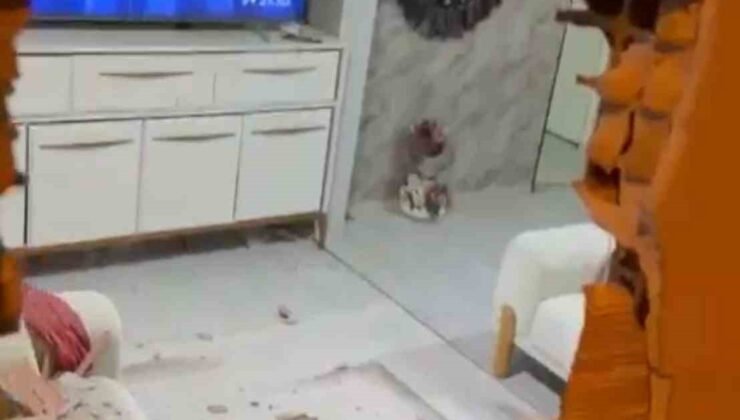 Evinde otururken, kamyonetin çarptığı duvarın altında kalarak yaralandı