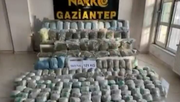 Gaziantep’te 121 kilo skunk ele geçirildi: 1 şahıs tutuklandı