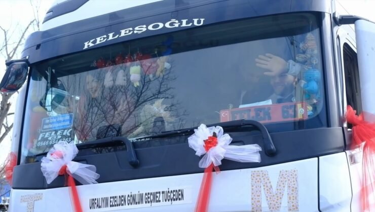 Gelini evinden tırı ile aldı