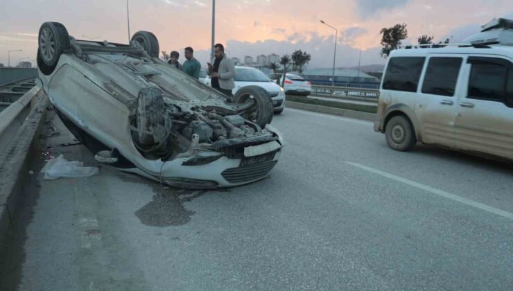 Hatay’da otomobil takla attı: 3 yaralı