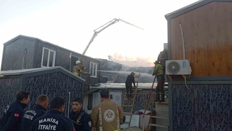 İşçi konteynerinde çıkan yangın kontrol altına alındı