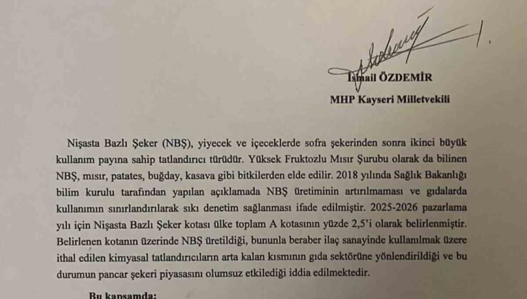 İsmail Özdemir’den şeker fabrikalarının sorunları hakkında soru önergesi