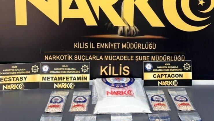 Kilis’te mezarlıkta uyuşturucu hap ve metamfetamin ele geçirildi