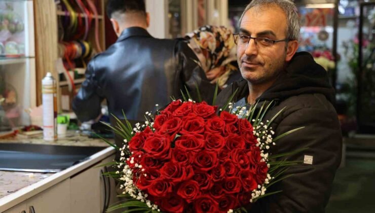 Kırşehir’de sevgililer gününe özel “41 kere maşallah” çiçek konseptine ilgi