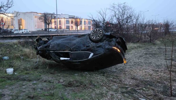 Kontrolden çıkan otomobil takla attı: 2 yaralı