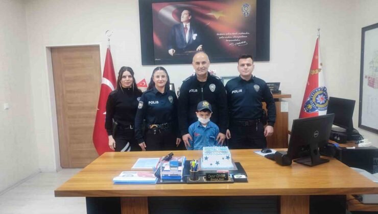 Lösemiyi yenen çocuk bir günlüğüne polis oldu