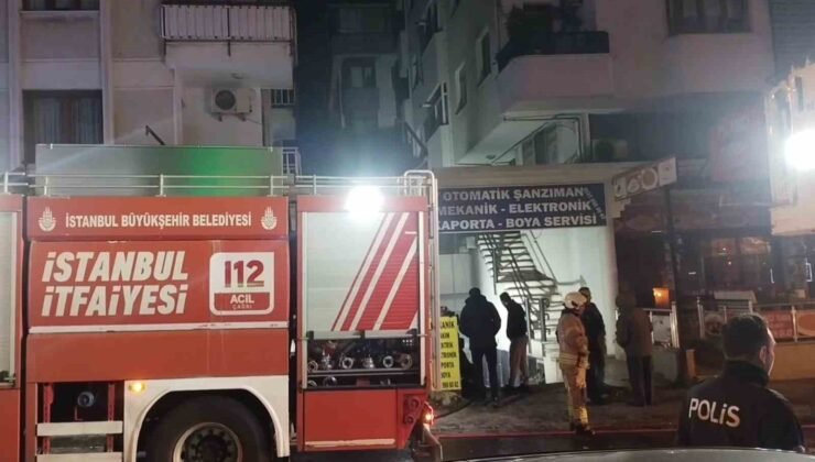 Maltepe’de oto tamirhanesinde korkutan yangın