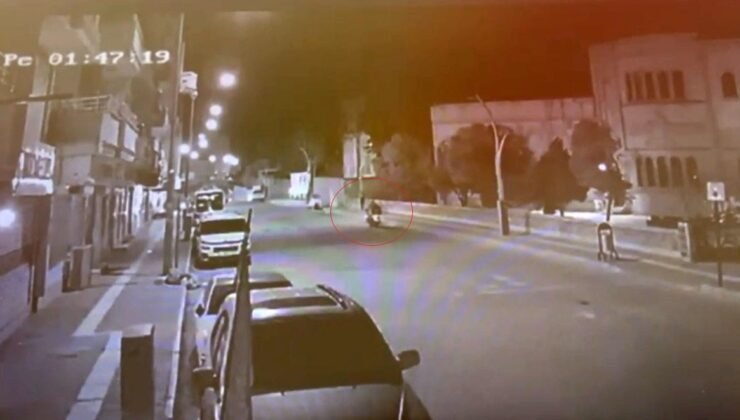 Mardin’de motosikletin kadına çarpma anı güvenlik kamerasına yansıdı