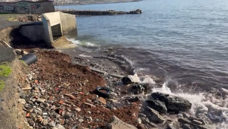 Marmara’daki fırtına Tekirdağ kıyılarını kızıl yosunla sürükledi