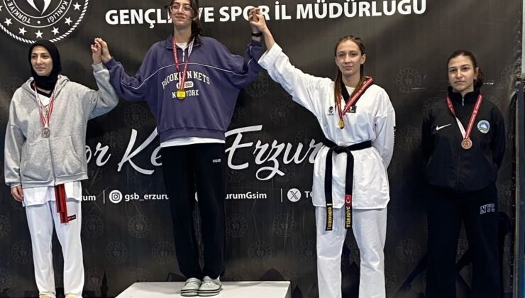 Oltulu taekwondocular Erzurum’dan madalyayla döndü