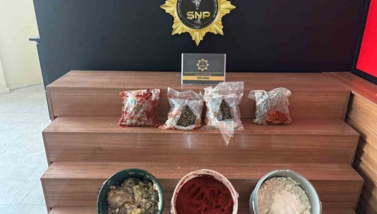 Salça ve peynir kovalarından uyuşturucu çıktı