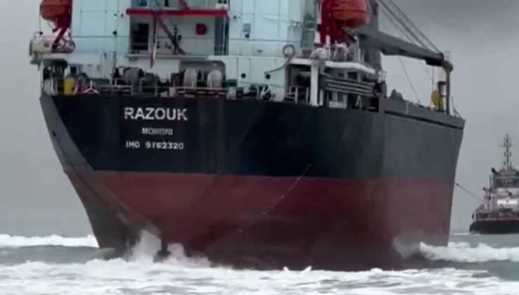 Sarıyer’de karaya oturan gemi kurtarıldı