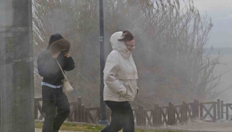 Şelale şiddetli rüzgarla tersine çağladı, denizin rengi kahverengiye büründü