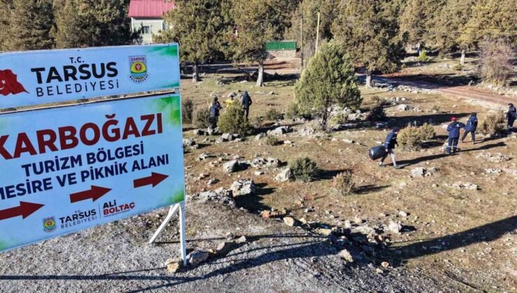 Tarsus’ta piknik sonrası doğa temizliği