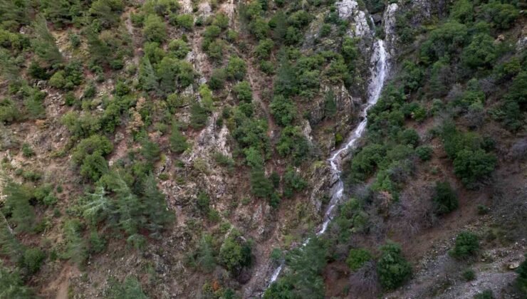 Taşkınlara neden olan yağmurlar kuruyan şelaleyi canlandırdı