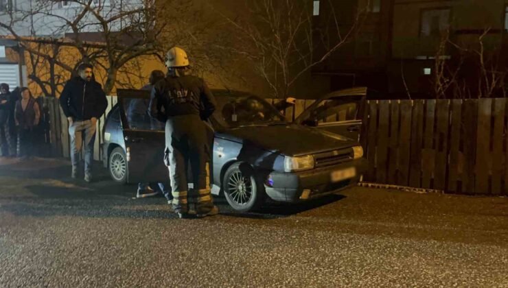 Tekirdağ’da otomobil bahçe duvarına çarptı