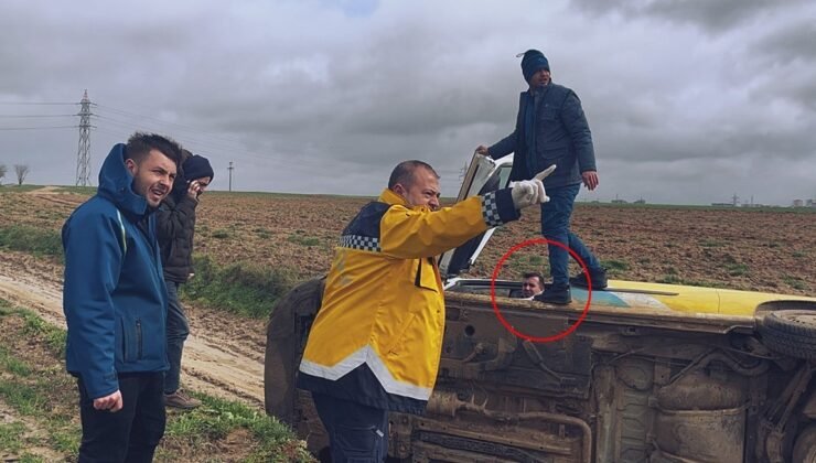 Tekirdağ’da PTT kargo aracı devrildi: 1 yaralı