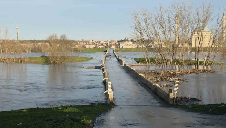 Tunca Nehri’nde turuncu alarm sürüyor, Sarayiçi’nde su yayılımı devam ediyor