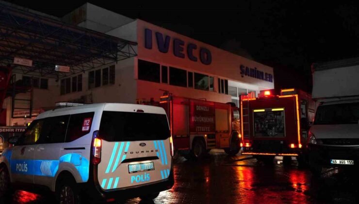 Yetkili otomotiv servisi deposunda korkutan yangın