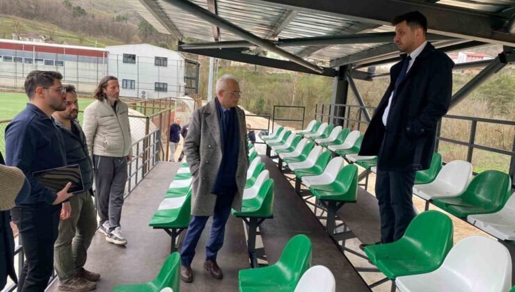 Yığılca ilçe stadında tribün çalışması devam ediyor