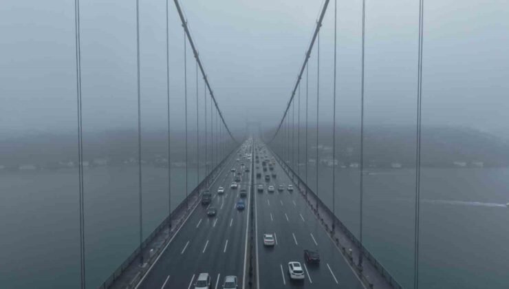 15 Temmuz Şehitler Köprüsü’nde havadan sis manzarası