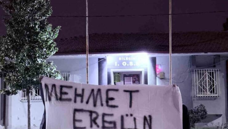 1969 Bilecikspor Kulübü Başkanı Mehmet Ergün’ün iş yerinin duvarına ’Yönetim İstifa’ yazısı astılar