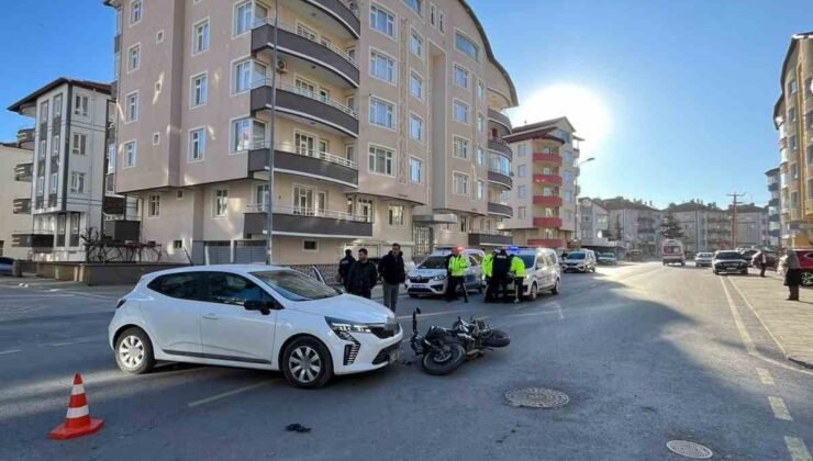 Akşehir’de otomobil ile motosiklet çarpıştı: 1 yaralı