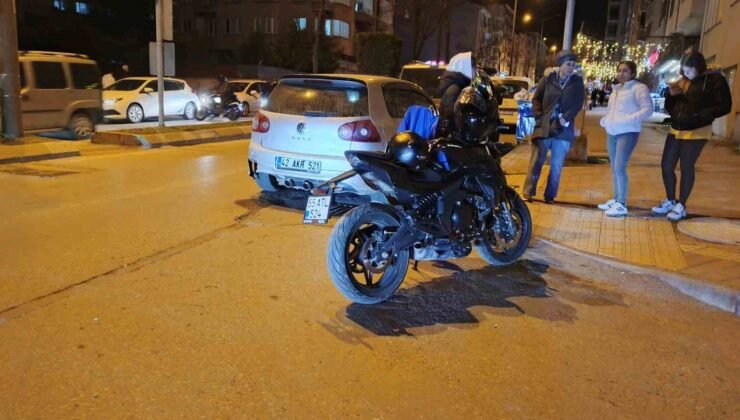 Bafra’da motosiklet otomobile çarptı: 1 yaralı