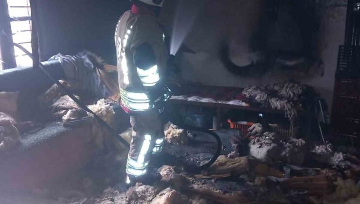 Belen’de yanan ev kullanılmaz hale geldi