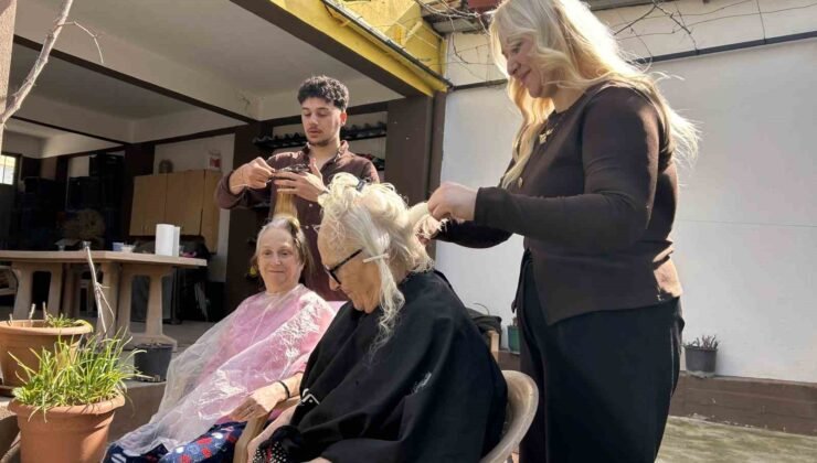 Bergama’da şehit ve gazi ailelerine bayram öncesi saç bakımı