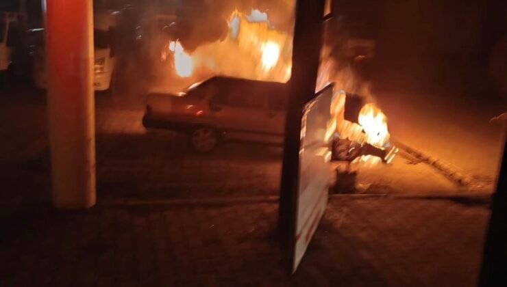 Bingöl’de park halindeki araç alevlere teslim oldu