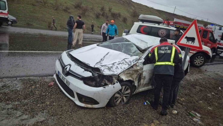 Bingöl’de trafik kazası : 1 ölü 2 yaralı
