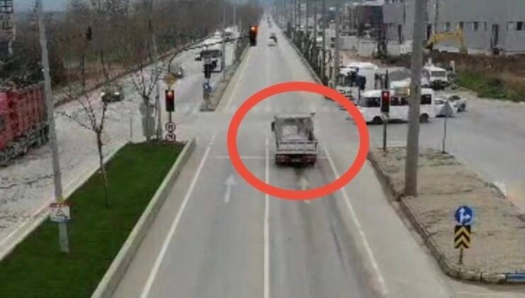 Bursa’da kırmızı ışık ihlali yapan araçlar dron ile böyle tespit edildi