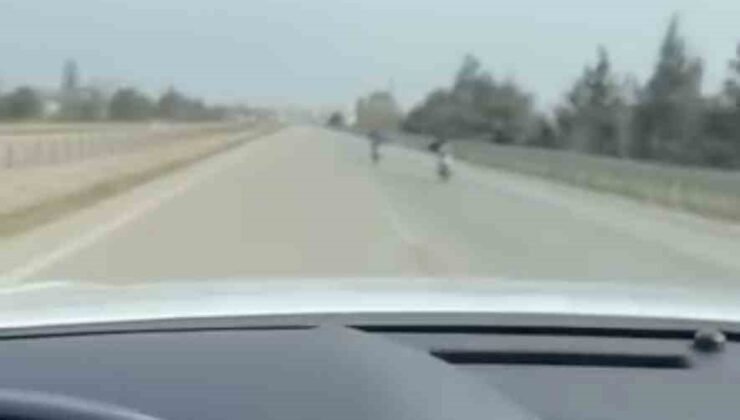 Bursa’da motor üstünde yatarak tehlikeli yolculuk