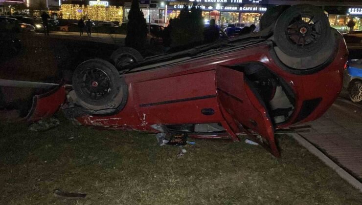 Çorum’da otomobil takla attı: 1 yaralı