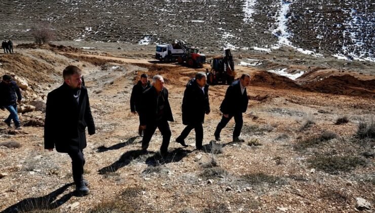 Darende’de stabilize yol çalışmaları için saha incelemesi