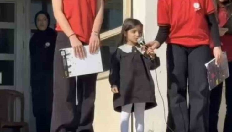 Diyarbakır’da 4 yaşındaki kız, İstiklal Marşı’nı ezbere okudu
