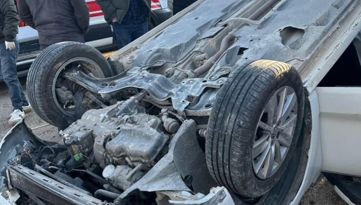 Diyarbakır’da otomobil takla attı: 1 yaralı