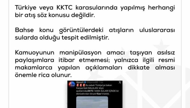 DMM’den “KKTC’de denizaltından füze fırlatıldı” iddiasına yalanlama