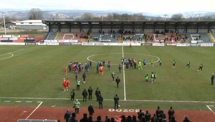 Düzcespor – Sebat Gençlikspor maçı sonrası saha karıştı